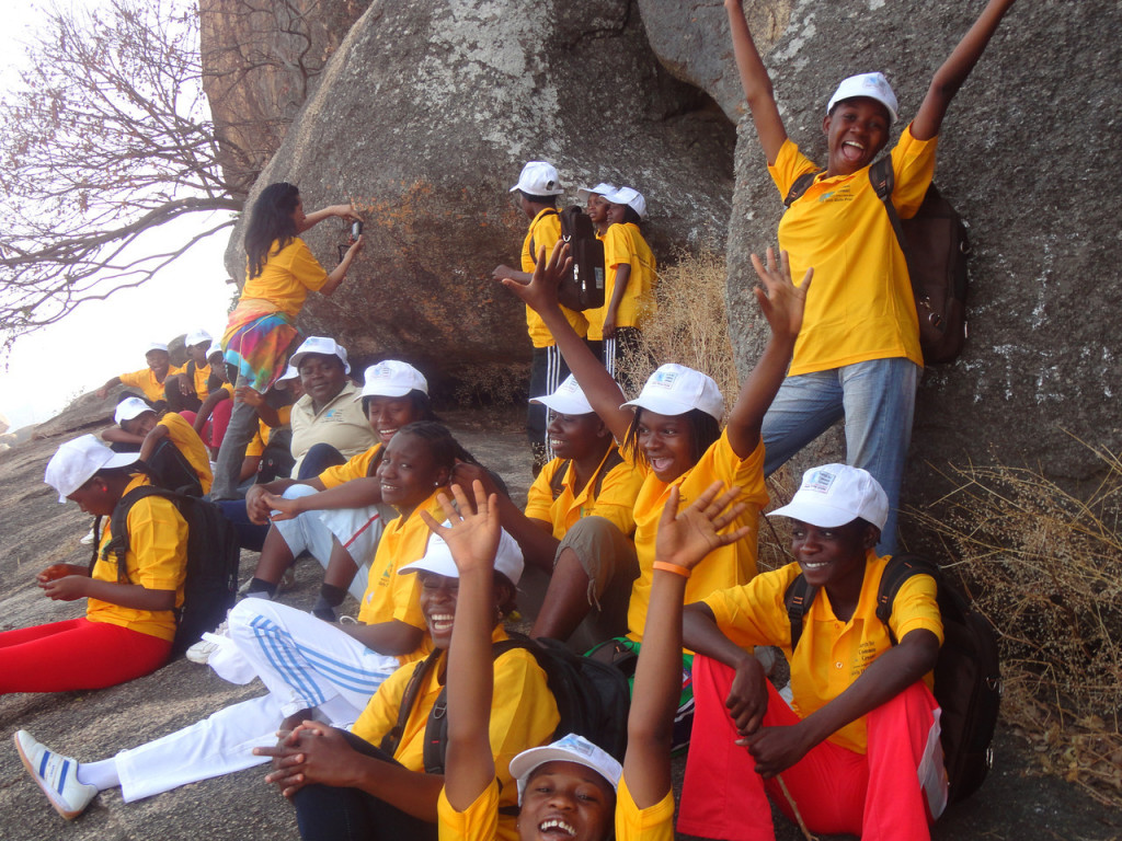Naija Girls rock-climbing at Shere Hills 